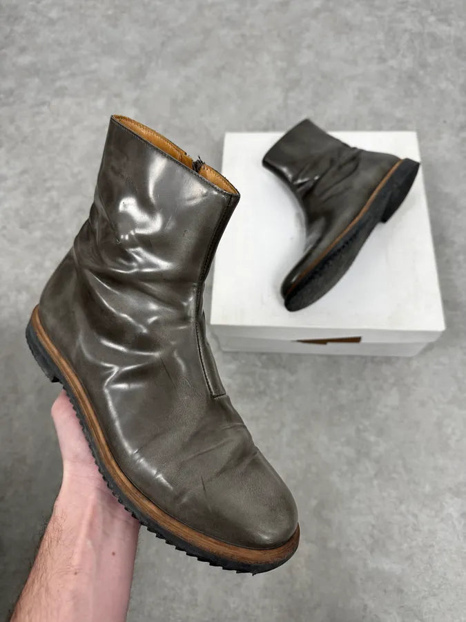 Maison Margiela Khaki Green Patent Leather Boots iCOJDQO 0