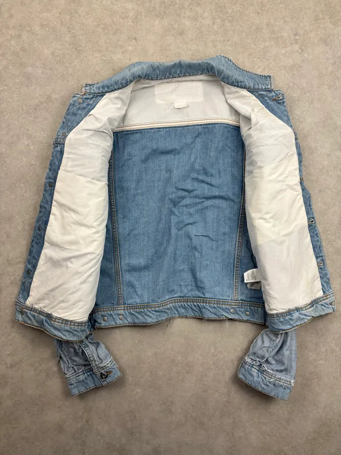2012 Maison Margiela H&M Light Blue Denim Distressed Denim Jacket UPadgqE 6