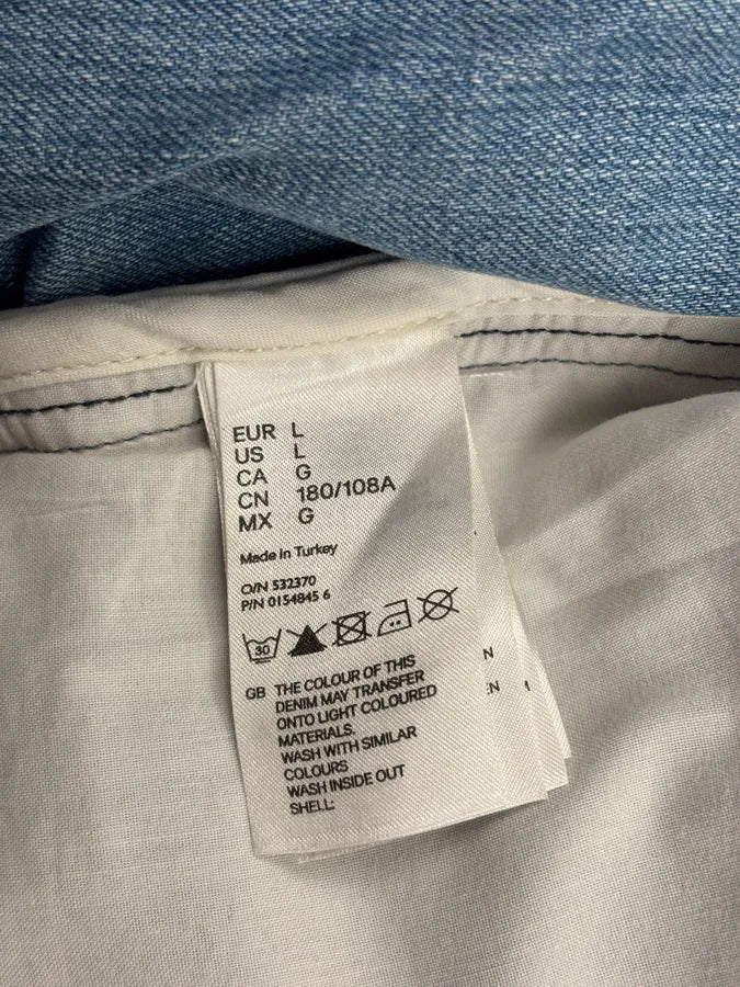 2012 Maison Margiela H&M Light Blue Denim Distressed Denim Jacket UPadgqE 10