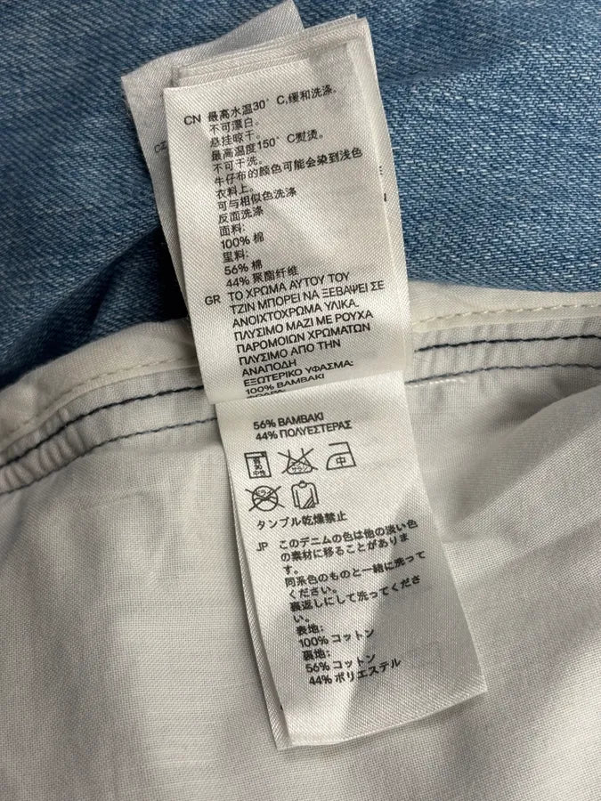 2012 Maison Margiela H&M Light Blue Denim Distressed Denim Jacket UPadgqE 11