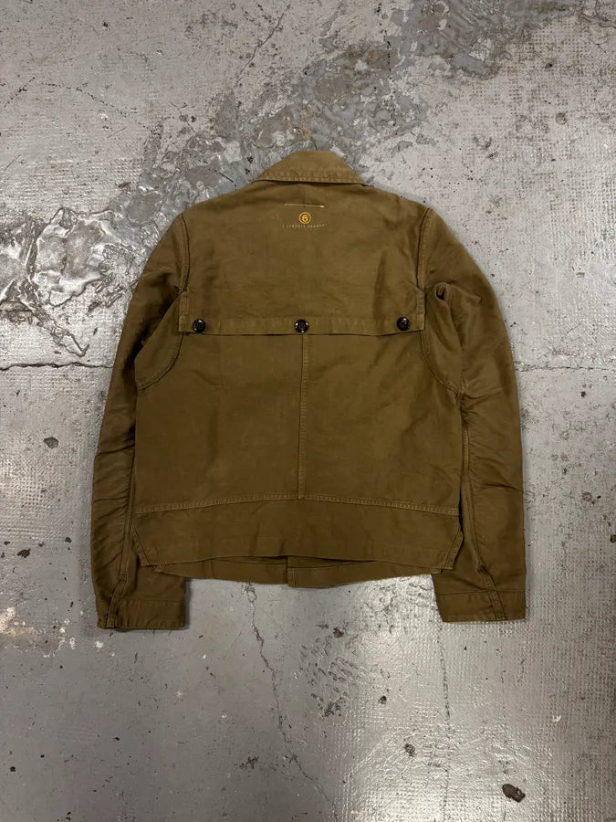 2000s Maison Margiela Green Beige Military Buttoned Jacket nqKFydF 2