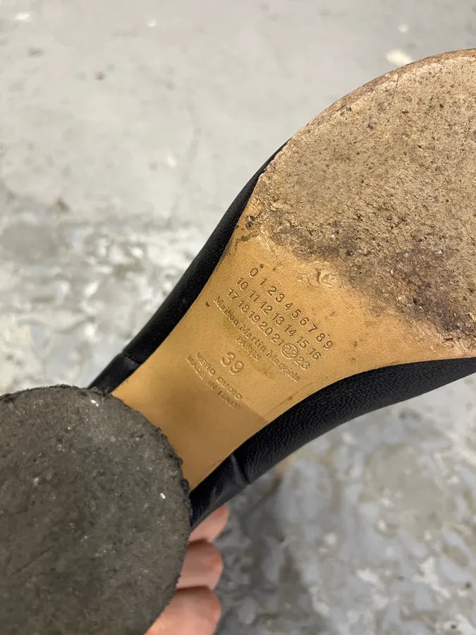 Maison Margiela Metallic Navy Leather Heels Boots IwtchRQ 6