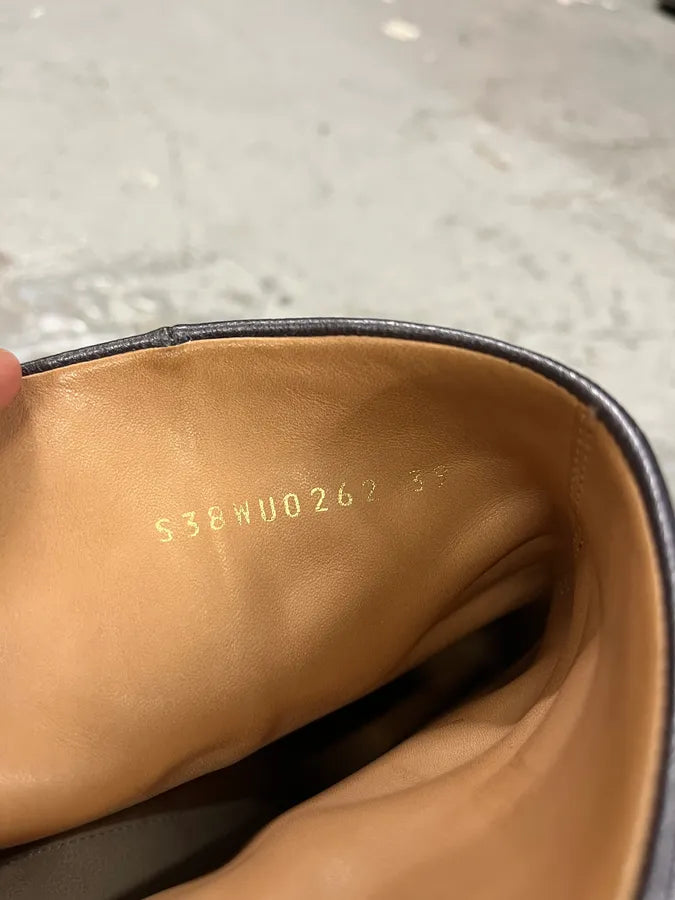 Maison Margiela Metallic Navy Leather Heels Boots IwtchRQ 7