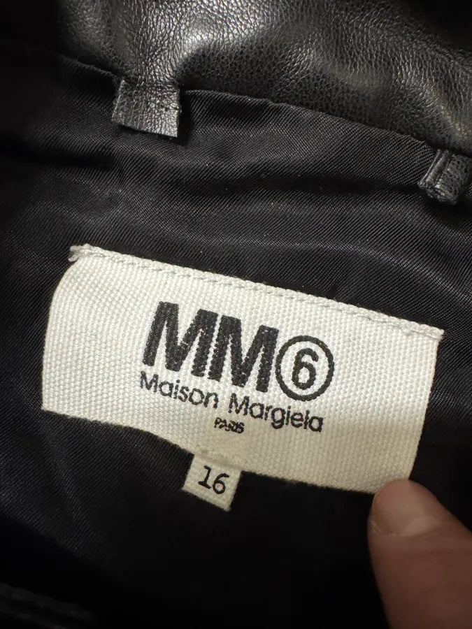 Maison Margiela MM6 5-Zip Biker Black Faux Leathet Jacket (XS) 13