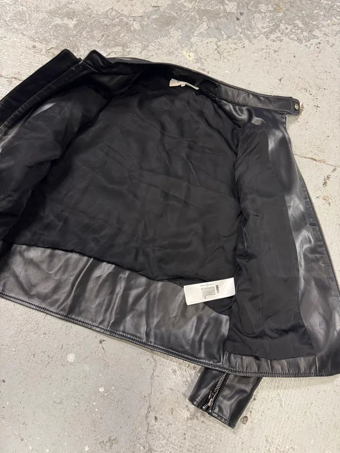 Maison Margiela MM6 5-Zip Biker Black Faux Leathet Jacket (XS) 15