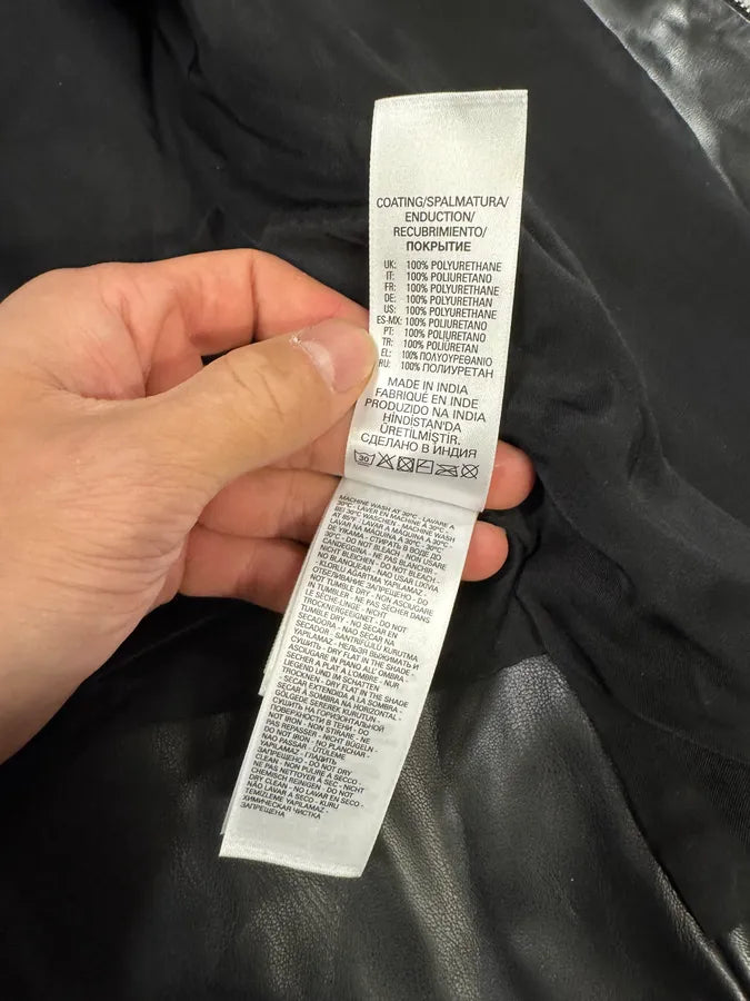 Maison Margiela MM6 5-Zip Biker Black Faux Leathet Jacket (XS) 16