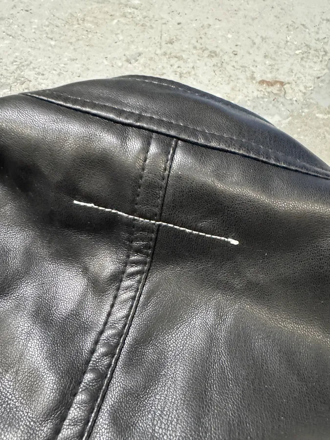 Maison Margiela MM6 5-Zip Biker Black Faux Leathet Jacket (XS) 4