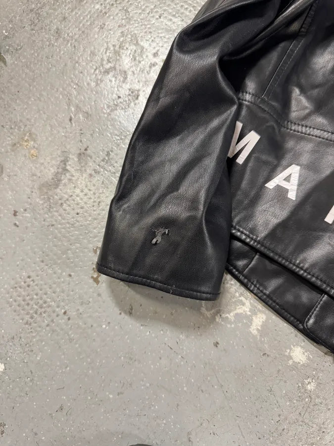 Maison Margiela MM6 5-Zip Biker Black Faux Leathet Jacket (XS) 6