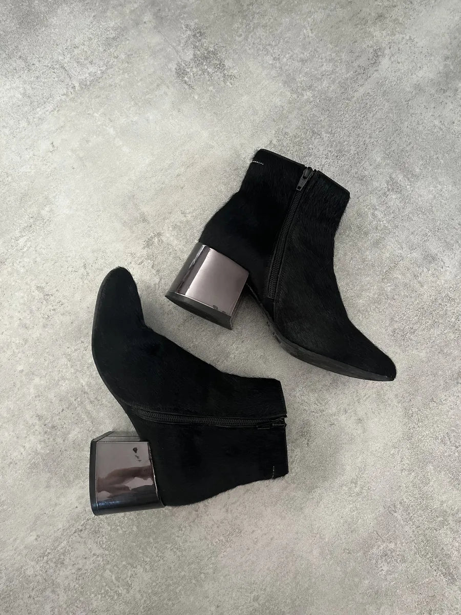 Maison Margiela MM6 Black Fur Boots qamxAaL 2