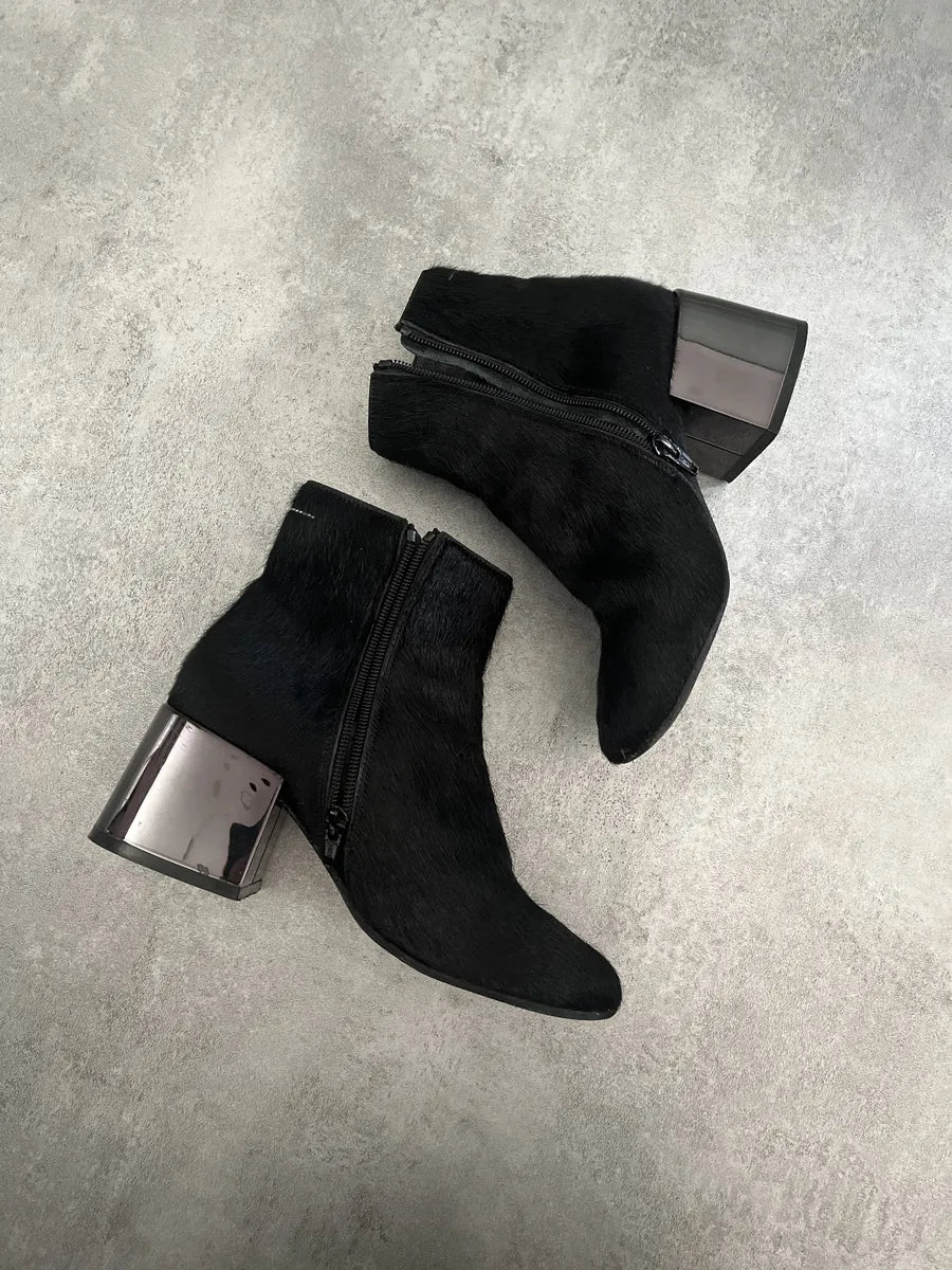 Maison Margiela MM6 Black Fur Boots qamxAaL 3