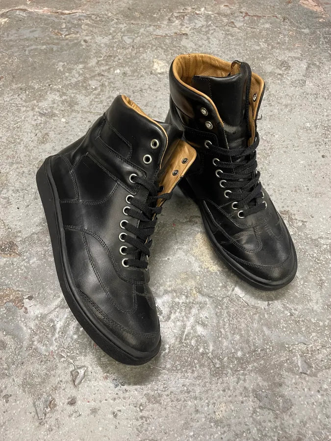 Maison Margiela MM6 Black High Pure Leather Boots XvUhjjg 4