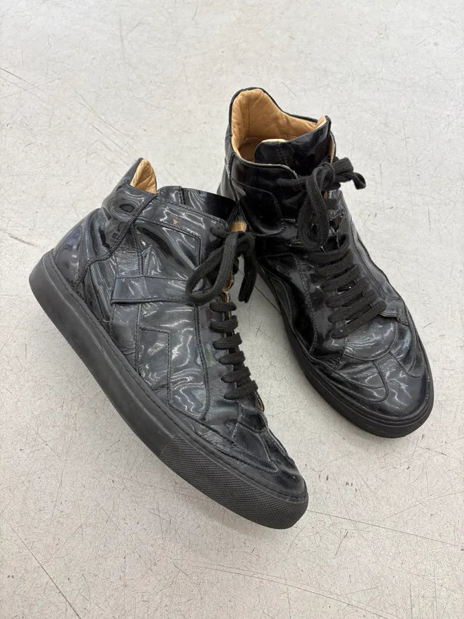 Maison Margiela MM6 Black Patchwork Leather Sneakers HzUJQKZ 4