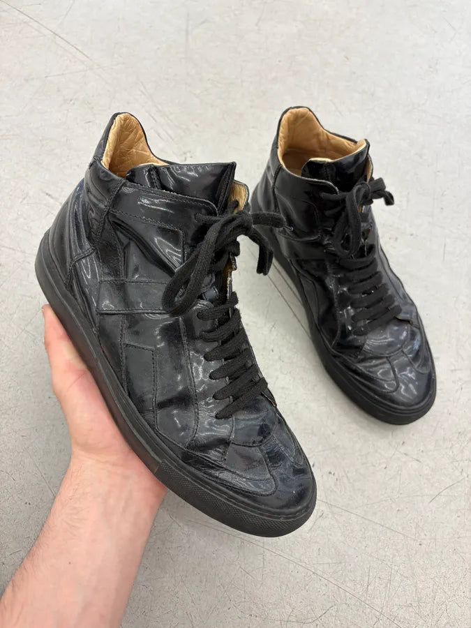 Maison Margiela MM6 Black Patchwork Leather Sneakers HzUJQKZ 0