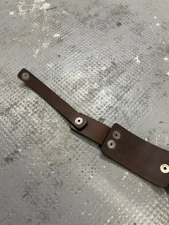 Maison Margiela MM6 Brown Leather Architectural Irregular Leather Belt LFzztkz 10
