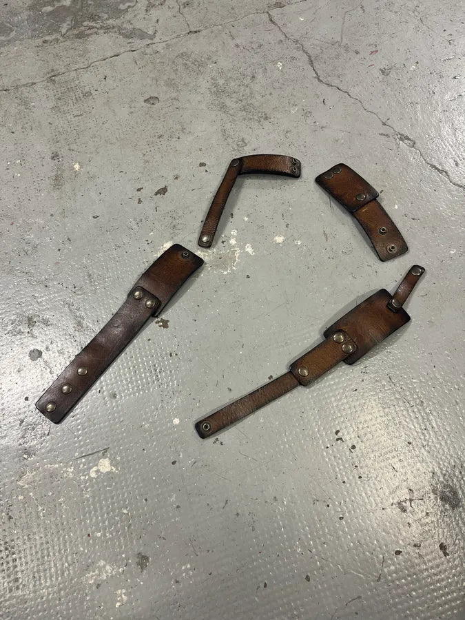 Maison Margiela MM6 Brown Leather Architectural Irregular Leather Belt LFzztkz 4