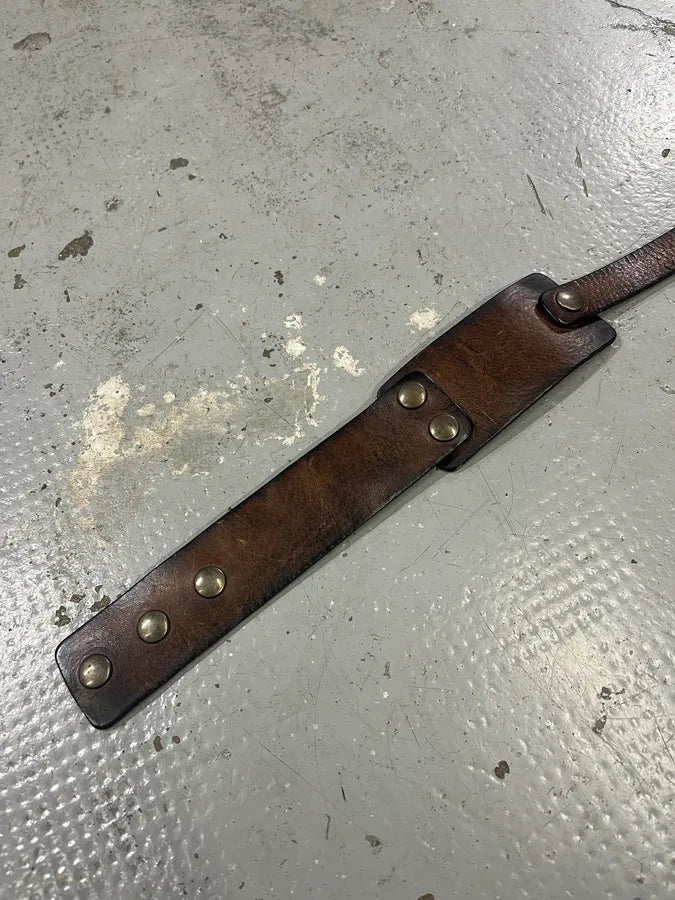 Maison Margiela MM6 Brown Leather Architectural Irregular Leather Belt LFzztkz 6