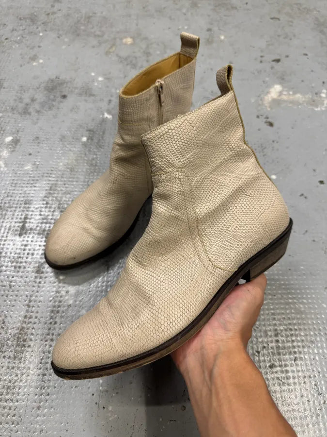 Maison Margiela MM6 Snakeskin Ankle Boots Chelsea Boots vIXnXLF 0