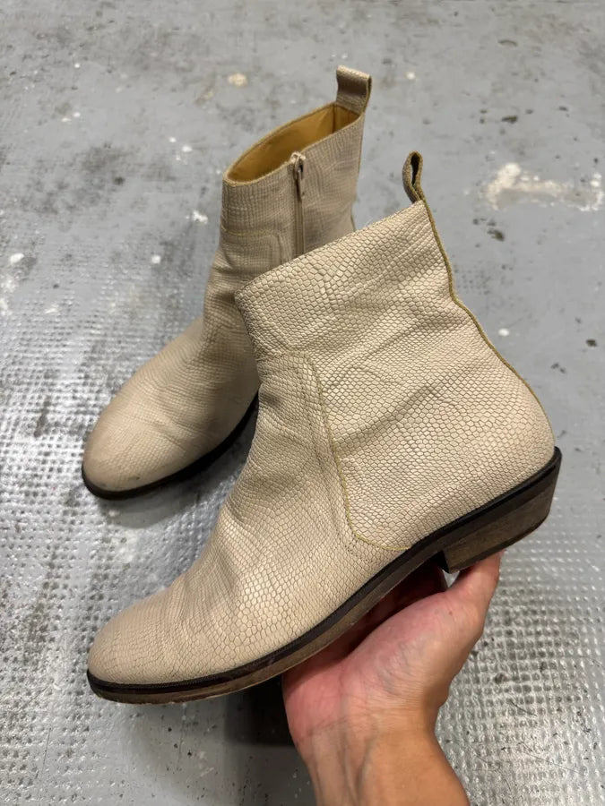 Maison Margiela MM6 Snakeskin Ankle Boots Chelsea Boots vIXnXLF 1