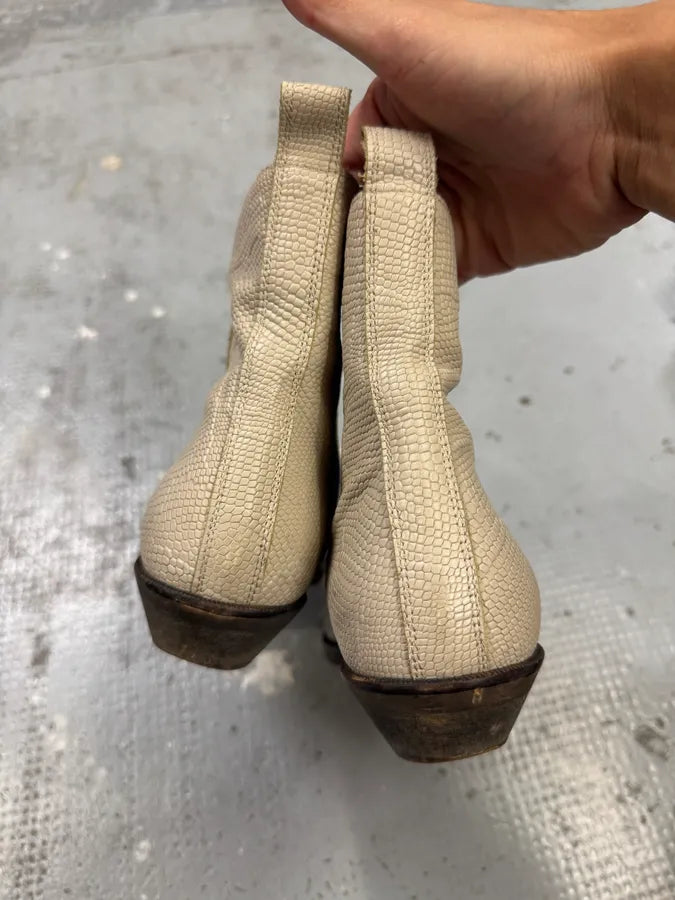 Maison Margiela MM6 Snakeskin Ankle Boots Chelsea Boots vIXnXLF 2