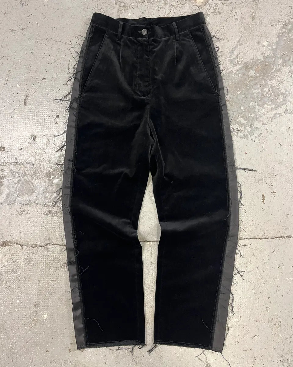 Maison Margiela MM6 Velvet Distressed Lines Pants (S) 0