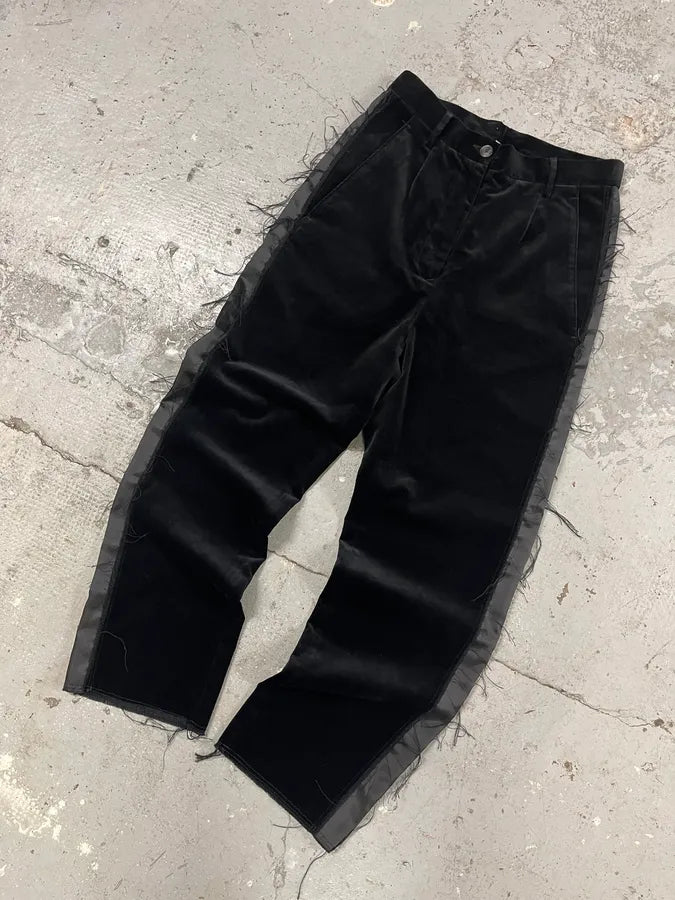 Maison Margiela MM6 Velvet Distressed Lines Pants (S) 1