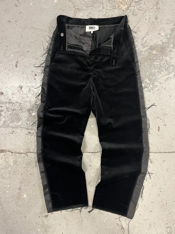 Maison Margiela MM6 Velvet Distressed Lines Pants (S) 2