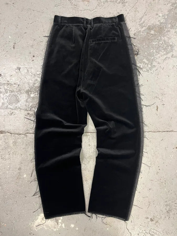 Maison Margiela MM6 Velvet Distressed Lines Pants (S) 7