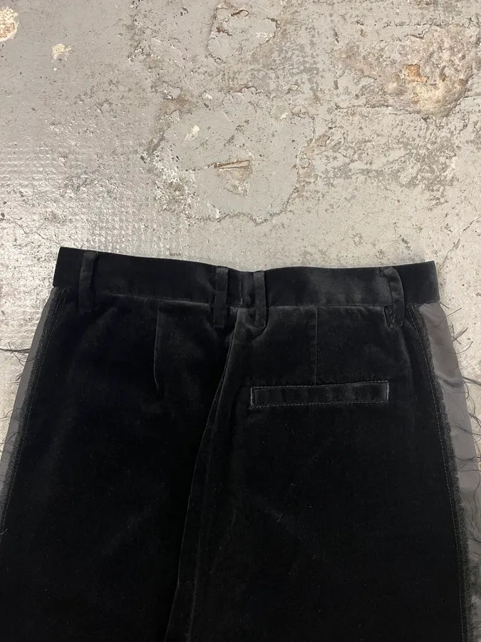 Maison Margiela MM6 Velvet Distressed Lines Pants (S) 8