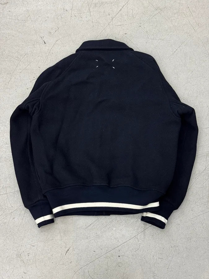 AW2021 Maison Margiela Navy & Beige Pocket Patch Bomber Jacket gOPUuCY 1