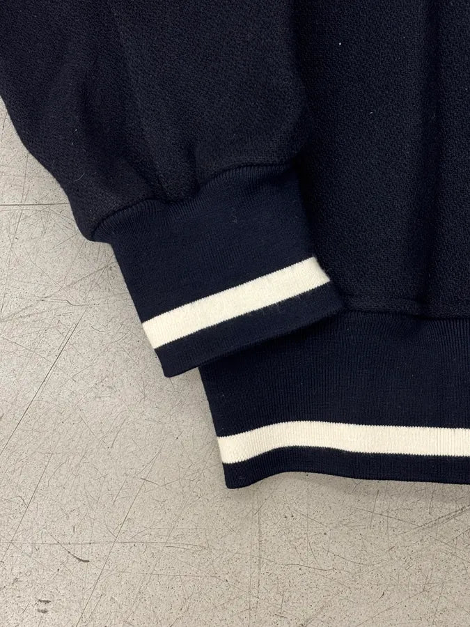 AW2021 Maison Margiela Navy & Beige Pocket Patch Bomber Jacket gOPUuCY 7
