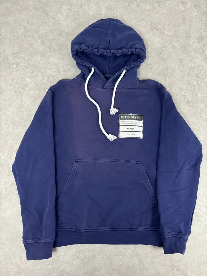 SS2019 Maison Margiela Navy Stereotype Badge Hoodie jQoiaru 0