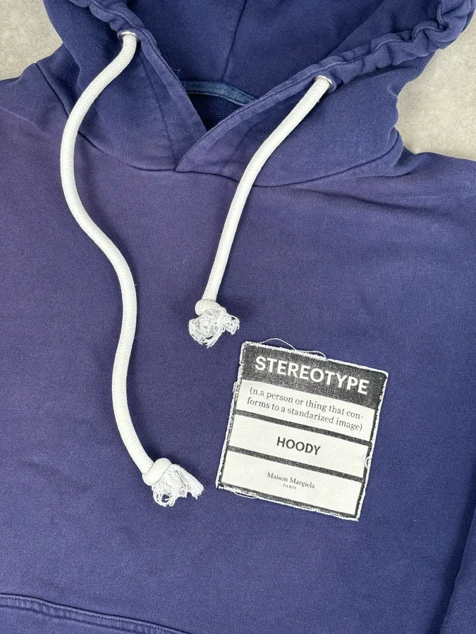 SS2019 Maison Margiela Navy Stereotype Badge Hoodie jQoiaru 6