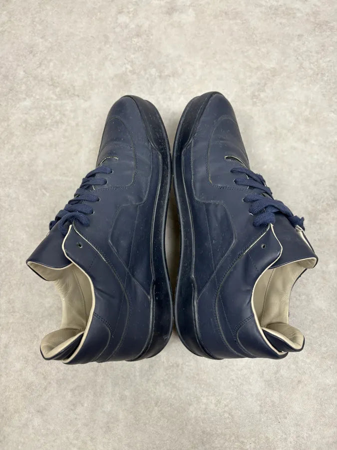Maison Margiela Navy Leather Sneakers PzusJOp 3