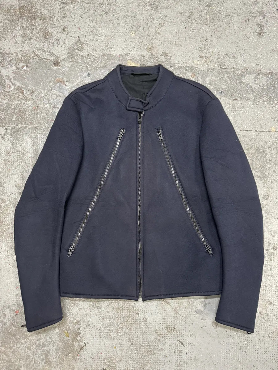 Maison Margiela Navy Neoprene 5 Zips Jacket (M) DEDMkUV 0
