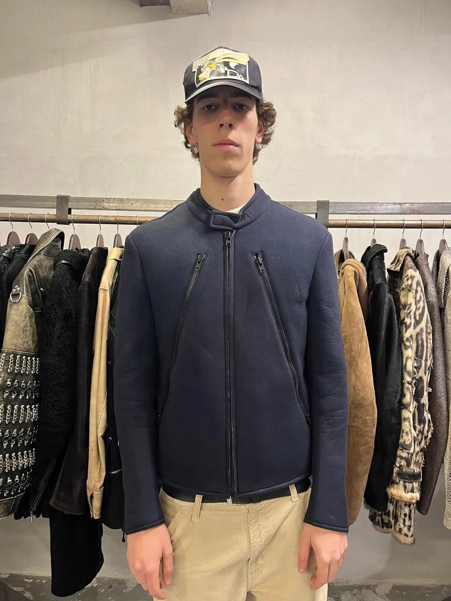 Maison Margiela Navy Neoprene 5 Zips Jacket (M) DEDMkUV 2