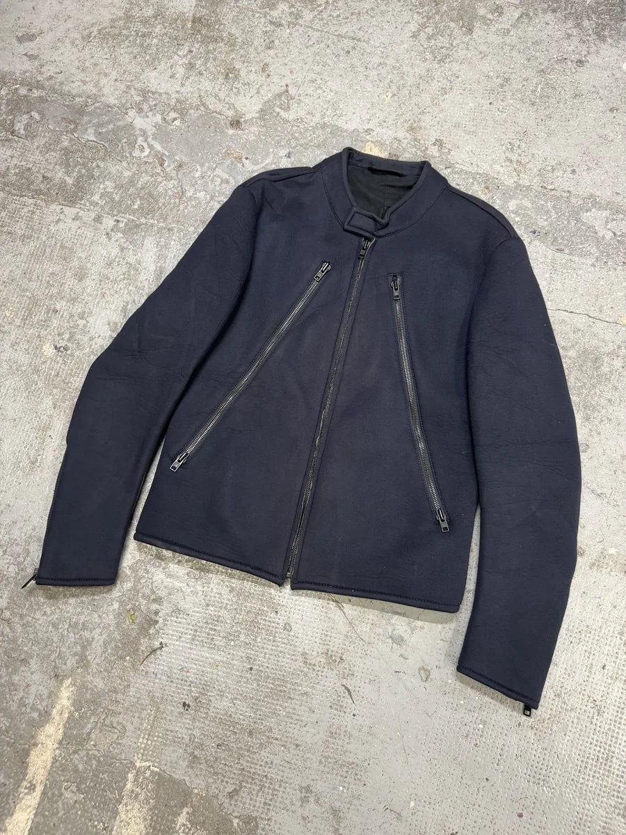 Maison Margiela Navy Neoprene 5 Zips Jacket (M) DEDMkUV 8