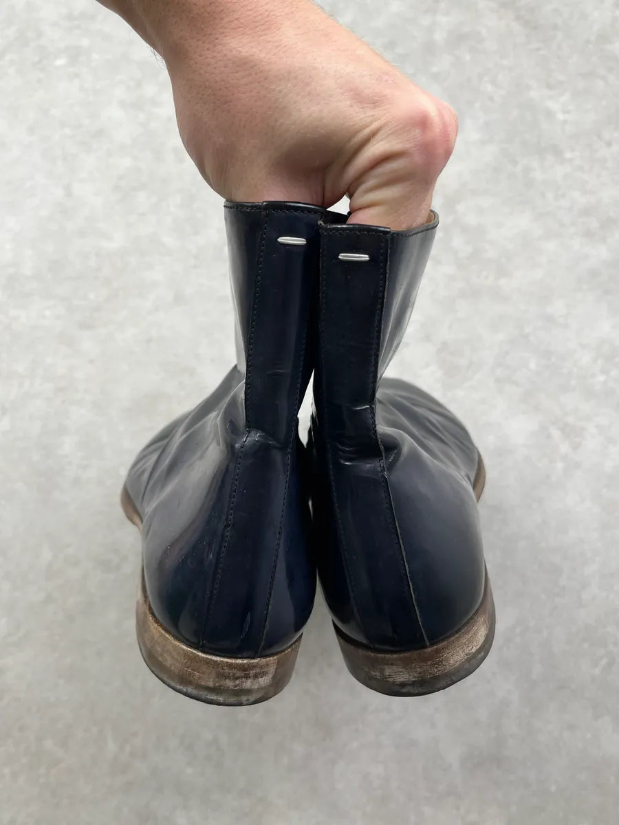 Maison Margiela Navy Patent Leather Ankle Boots iHUYEOm 5