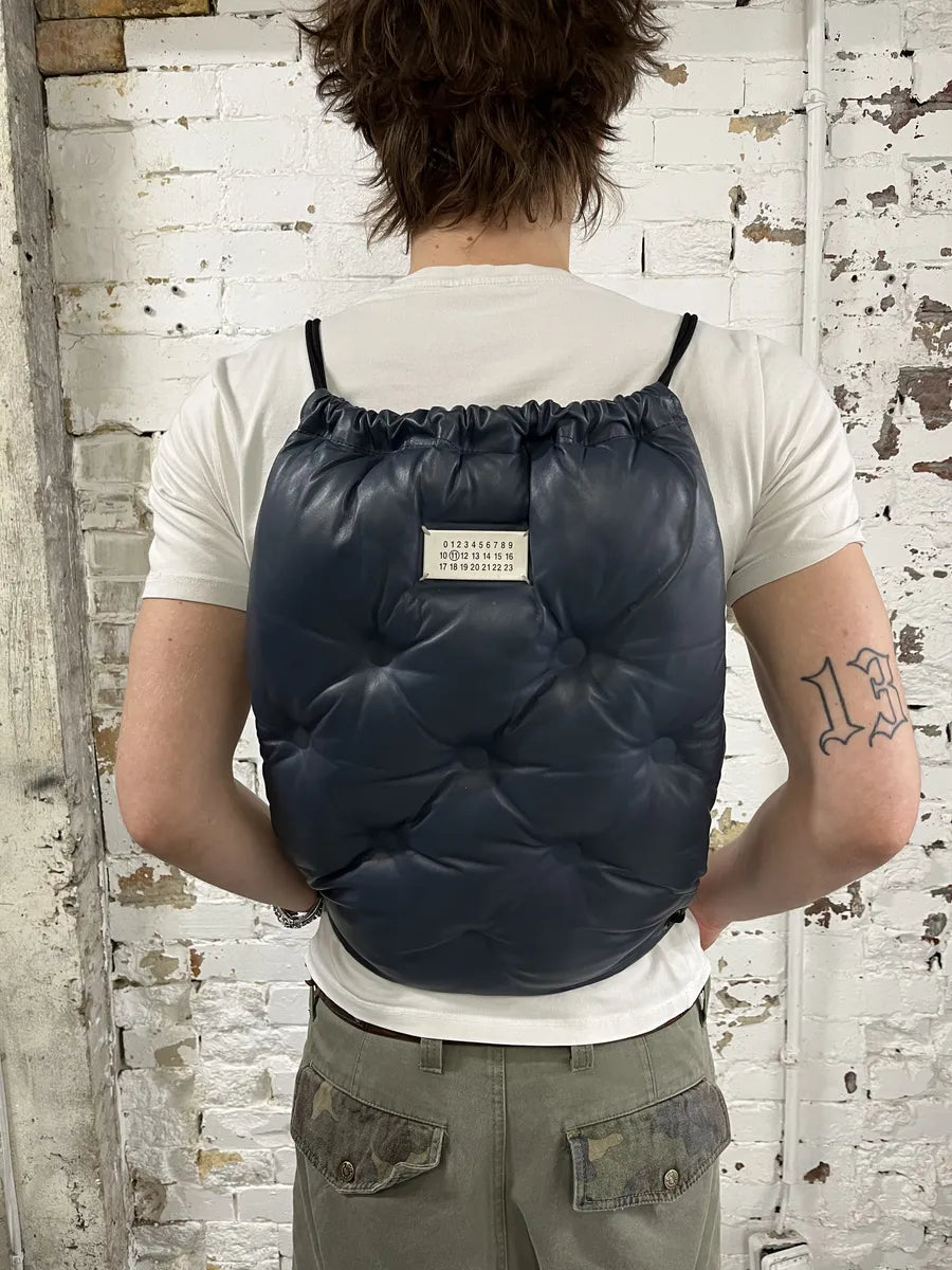 Maison Margiela Navy Puffer Leather Backpack  wGfCmdu 1