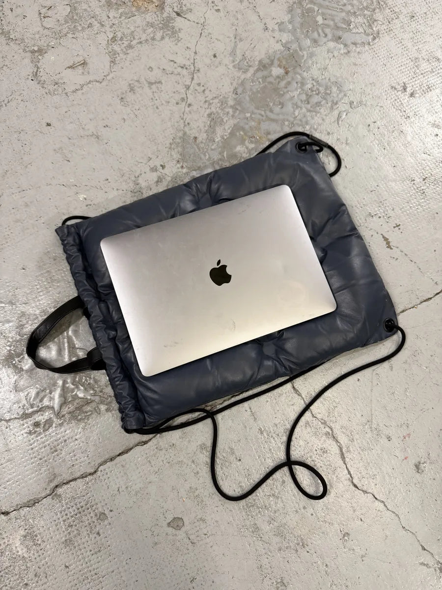 Maison Margiela Navy Puffer Leather Backpack  wGfCmdu 7