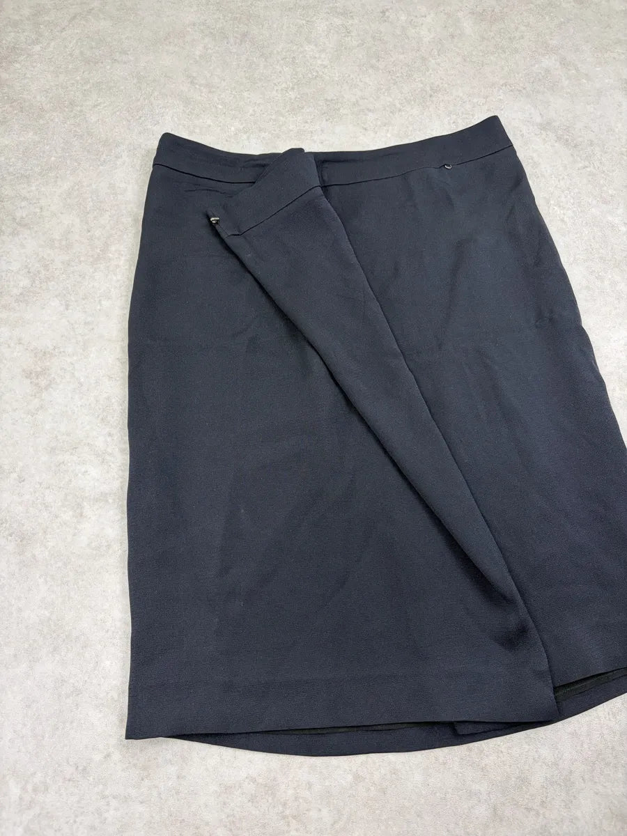 SS2012 Maison Margiela Navy Wool Knee-Length Skirt GpOKEyj 4