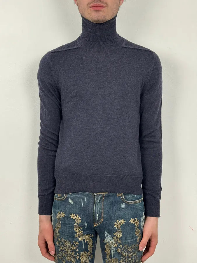 AW2005 Maison Martin Margiela Navy Wool Sweater Turtleneck bekuftB 1