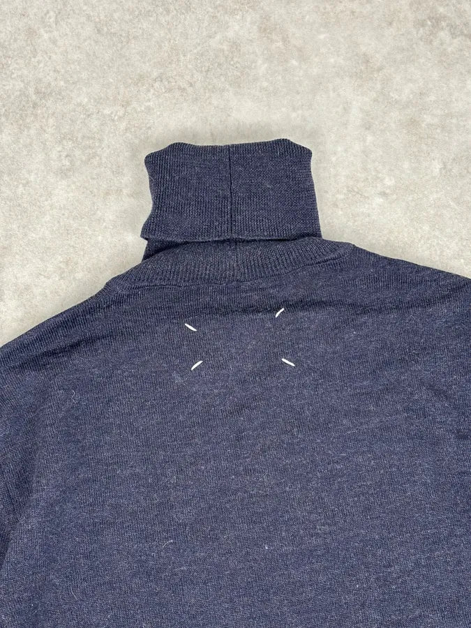 AW2005 Maison Martin Margiela Navy Wool Sweater Turtleneck bekuftB 5