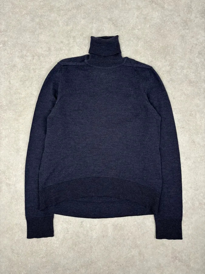 AW2005 Maison Martin Margiela Navy Wool Sweater Turtleneck bekuftB 0
