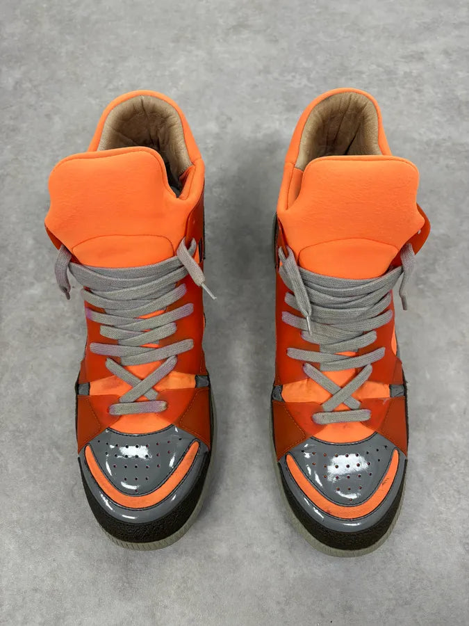 Maison Margiela Orange & Grey High Leather Sneakers toEAoAn 1