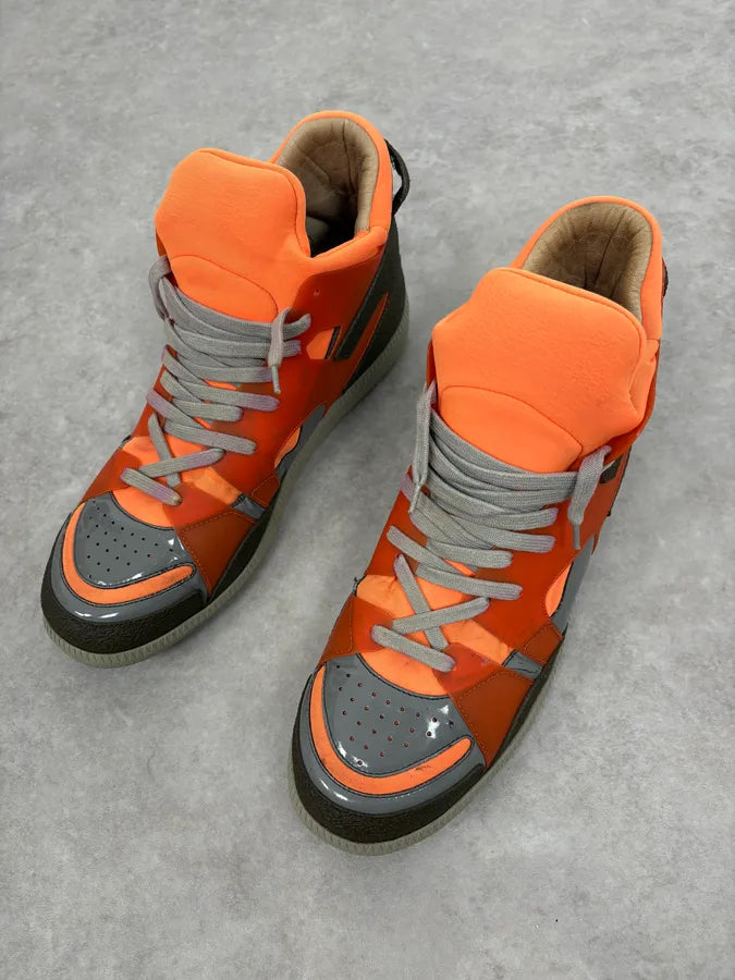Maison Margiela Orange & Grey High Leather Sneakers toEAoAn 2