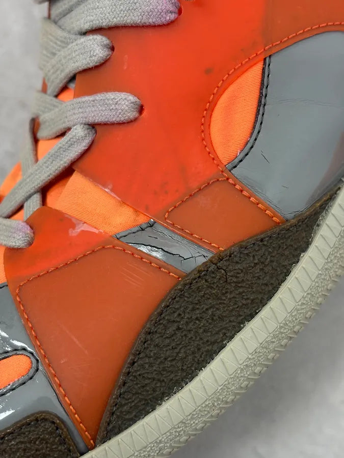 Maison Margiela Orange & Grey High Leather Sneakers toEAoAn 9