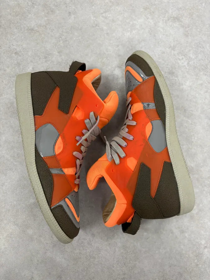 Maison Margiela Orange & Grey High Leather Sneakers toEAoAn 4