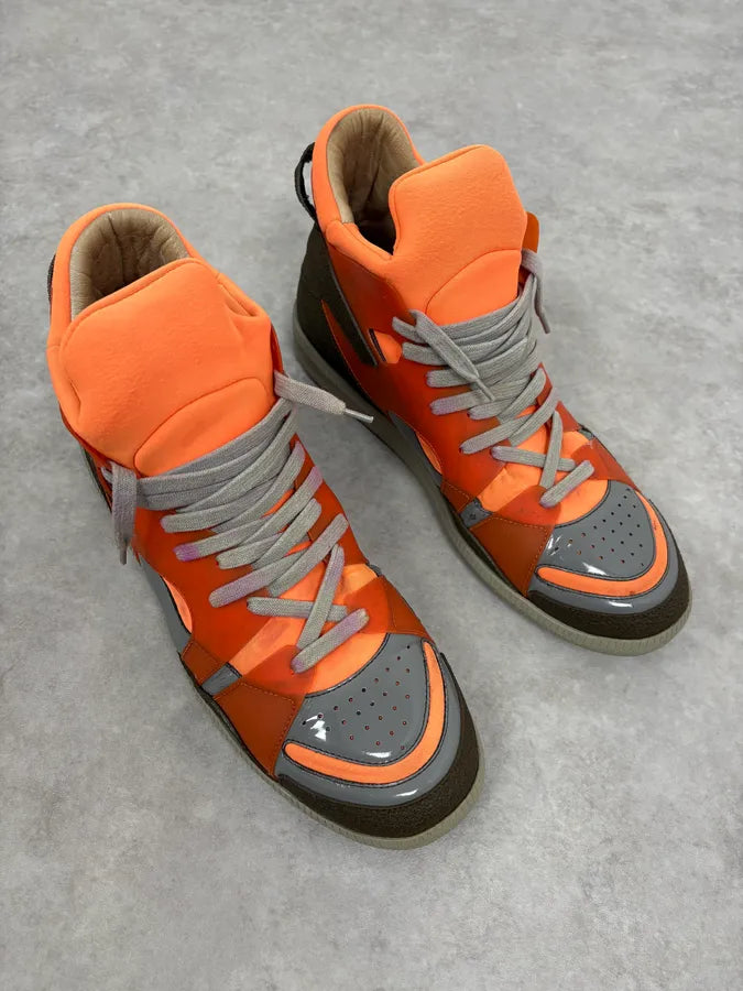 Maison Margiela Orange & Grey High Leather Sneakers toEAoAn 3
