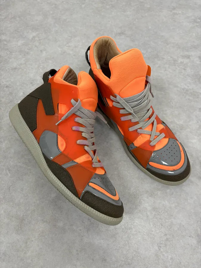 Maison Margiela Orange & Grey High Leather Sneakers toEAoAn 5