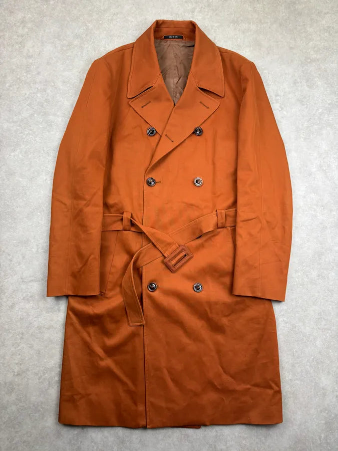 AW2013 Maison Margiela Orange Belted Trench Coat TbgxfYW 1